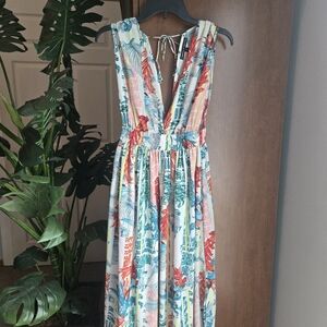 America And Beyond Tropical Floral Maxi Summer Dress And Cover Up